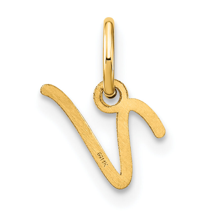 14KY Upper case Letter V Initial Charm-XNA1305Y/V