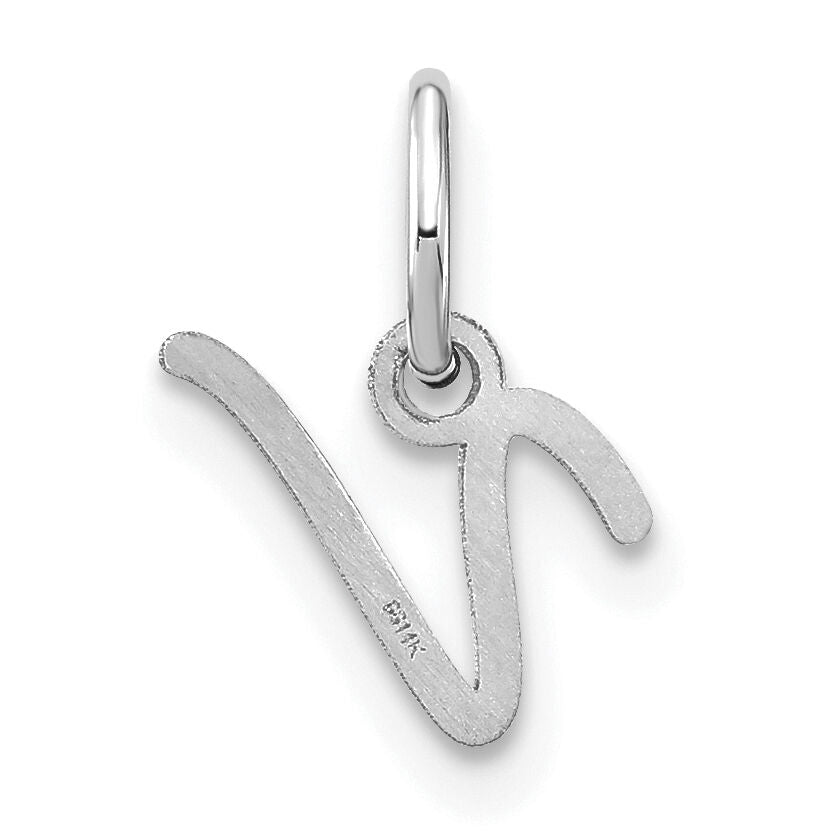 14KW Upper case Letter V Initial Charm-XNA1305W/V