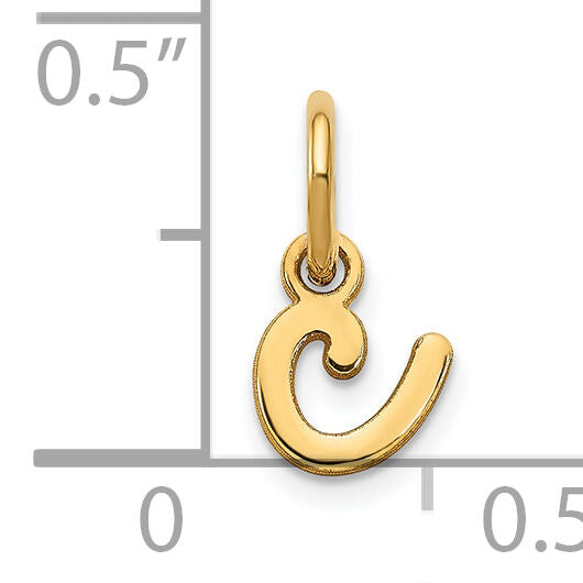 14KY Lower case Letter C Initial Charm-XNA1307Y/C