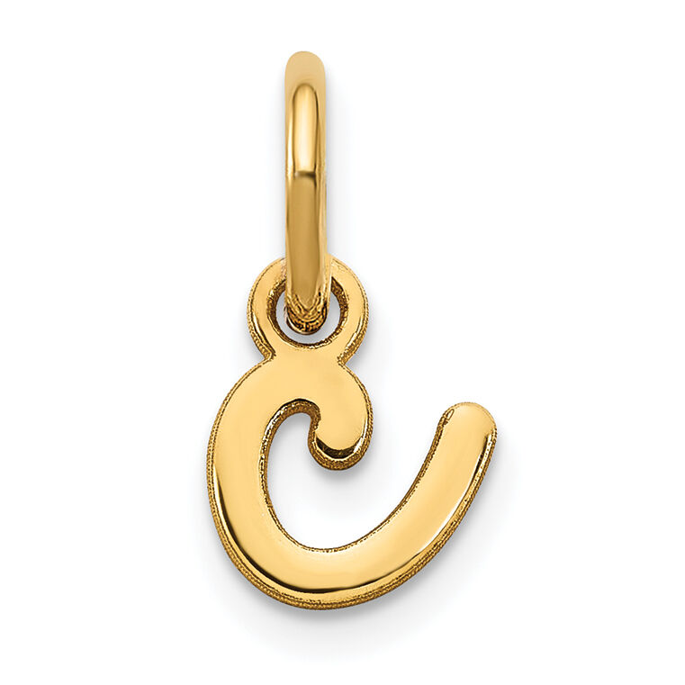 14KY Lower case Letter C Initial Charm-XNA1307Y/C