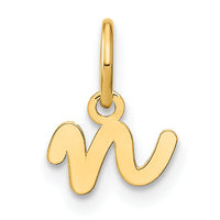 14KY Lower case Letter N Initial Charm-XNA1307Y/N
