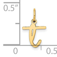14KY Lower case Letter T Initial Charm-XNA1307Y/T