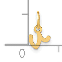 14KY Lower case Letter V Initial Charm-XNA1307Y/V