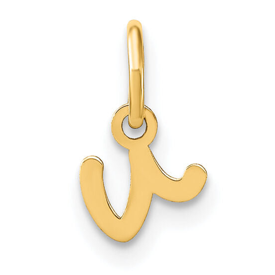 14KY Lower case Letter V Initial Charm-XNA1307Y/V