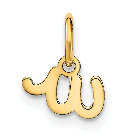 14KY Lower case Letter W Initial Charm-XNA1307Y/W