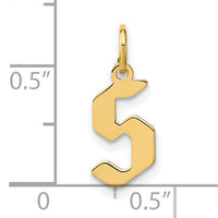 14KY Letter S Initial Pendant-XNA1335Y/S