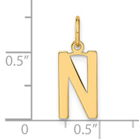 14ky Letter N Initial Pendant-XNA1336Y/N