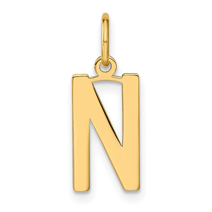 14ky Letter N Initial Pendant-XNA1336Y/N