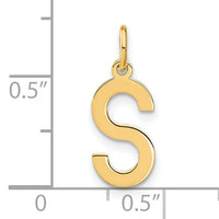 14ky Letter S Initial Pendant-XNA1336Y/S
