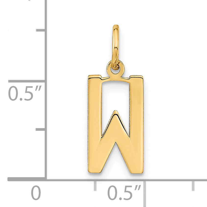 14ky Letter W Initial Pendant-XNA1336Y/W