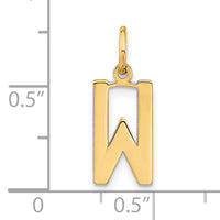 14ky Letter W Initial Pendant-XNA1336Y/W