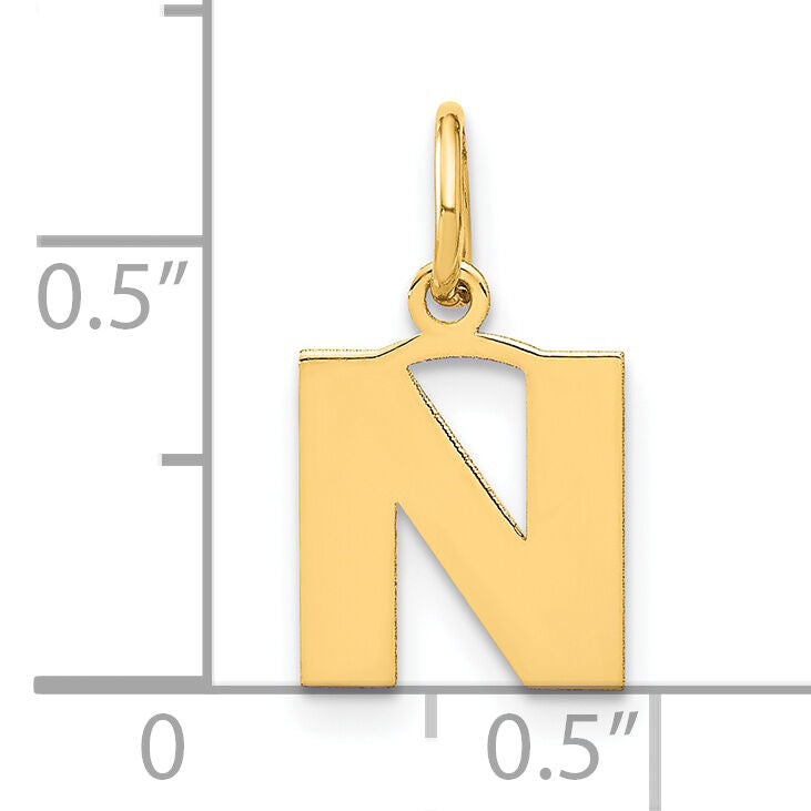 14ky Letter N Initial Pendant-XNA1337Y/N