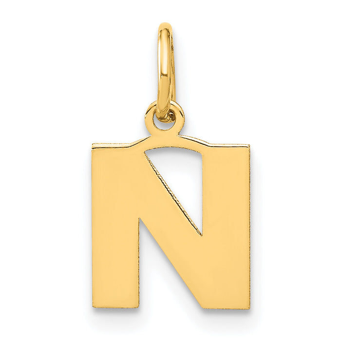 14ky Letter N Initial Pendant-XNA1337Y/N