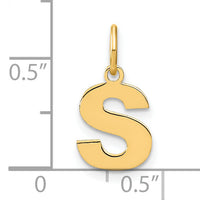 14ky Letter S Initial Pendant-XNA1337Y/S