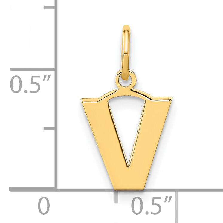 14ky Letter V Initial Pendant-XNA1337Y/V