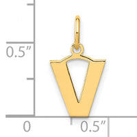 14ky Letter V Initial Pendant-XNA1337Y/V