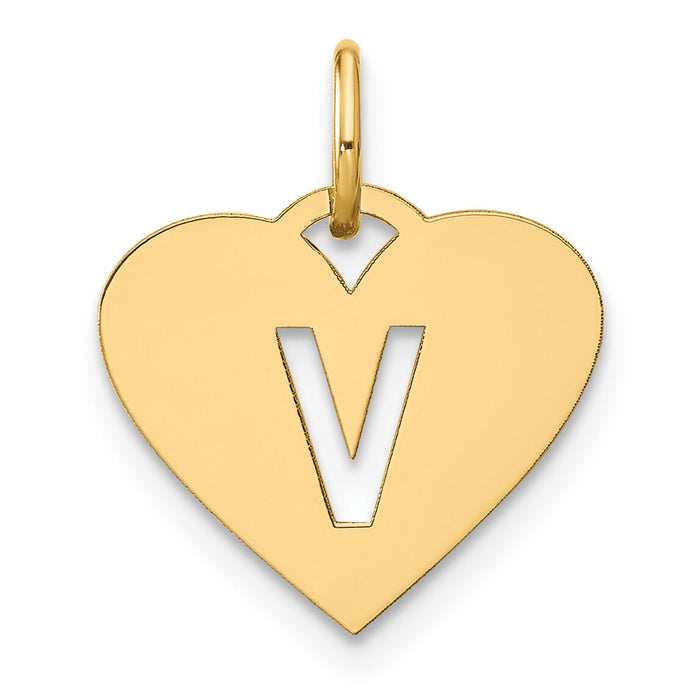 14ky Initial Letter V Initial Charm-XNA1338Y/V