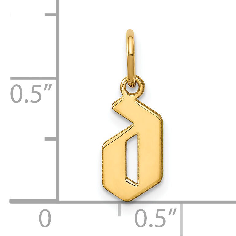 14KY Lower case Letter D Initial Pendant-XNA1383Y/D