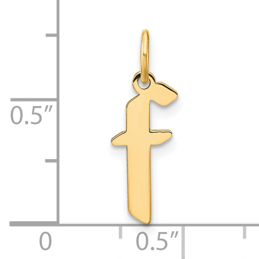 14ky Lowercase Letter F Initial Pendant-XNA1383Y/F