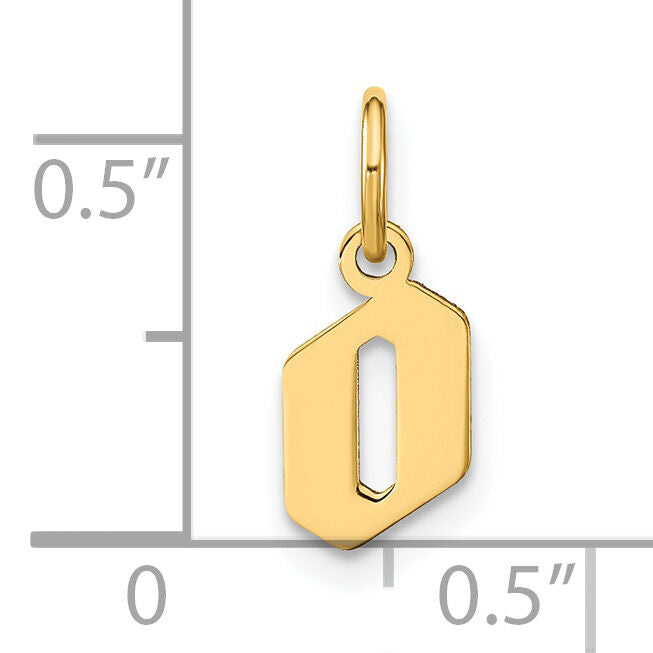 14ky Lowercase Letter O Initial Pendant-XNA1383Y/O