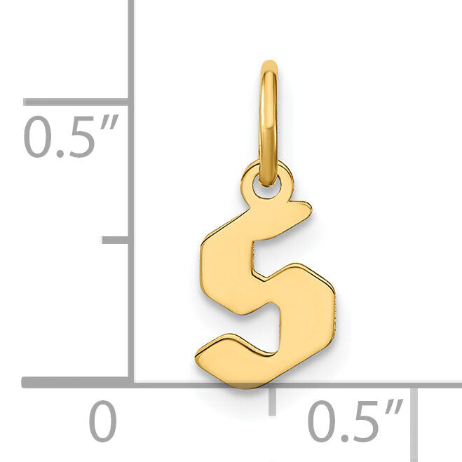 14ky Lowercase Letter S Initial Pendant-XNA1383Y/S