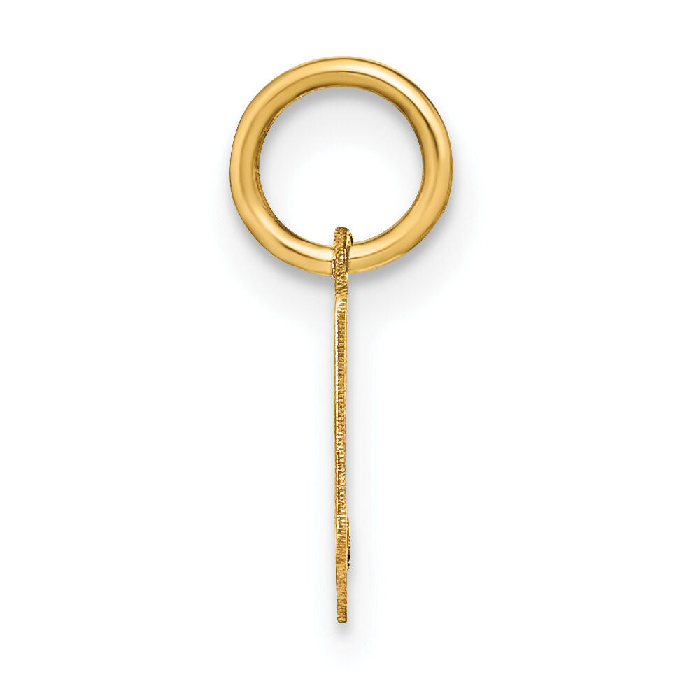 14ky Lowercase Letter V Initial Pendant-XNA1383Y/V