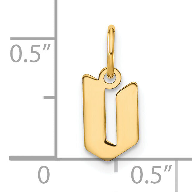 14ky Lowercase Letter V Initial Pendant-XNA1383Y/V