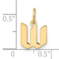 14ky Lowercase Letter W Initial Pendant-XNA1383Y/W