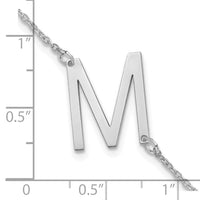 14K White Gold Polished Small Letter M Bracelet-XNA1432W/M
