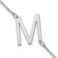 14K White Gold Polished Small Letter M Bracelet-XNA1432W/M