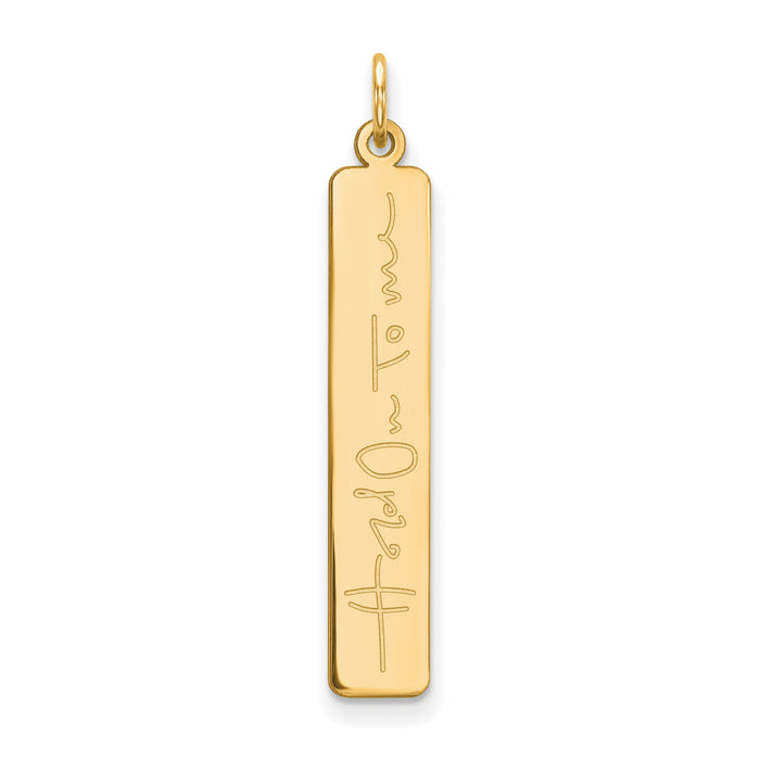 14k Yellow Gold Signature Bar Charm-XNA1463Y