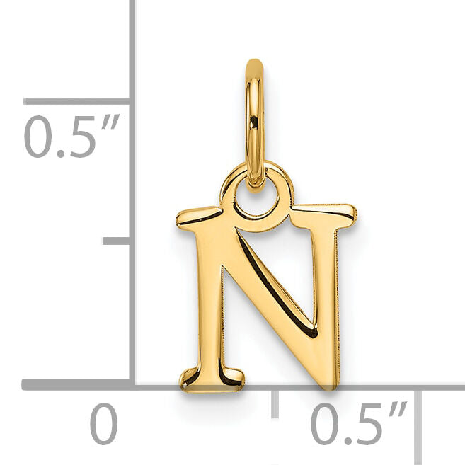 14ky Cutout Letter N Initial Pendant-XNA1466Y/N
