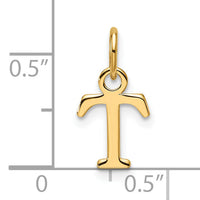 14ky Cutout Letter T Initial Pendant-XNA1466Y/T