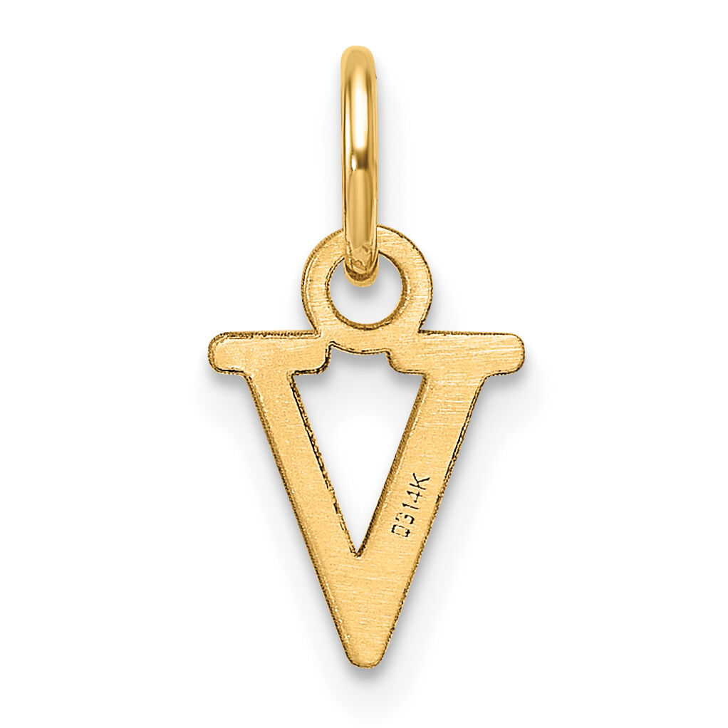 14ky Cutout Letter V Initial Pendant-XNA1466Y/V
