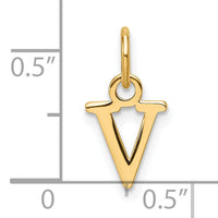 14ky Cutout Letter V Initial Pendant-XNA1466Y/V