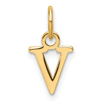 14ky Cutout Letter V Initial Pendant-XNA1466Y/V