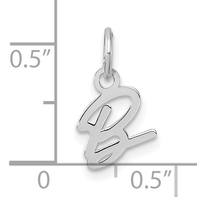 14K White Gold Uppercase Letter B Initial Charm-XNA1467W/B