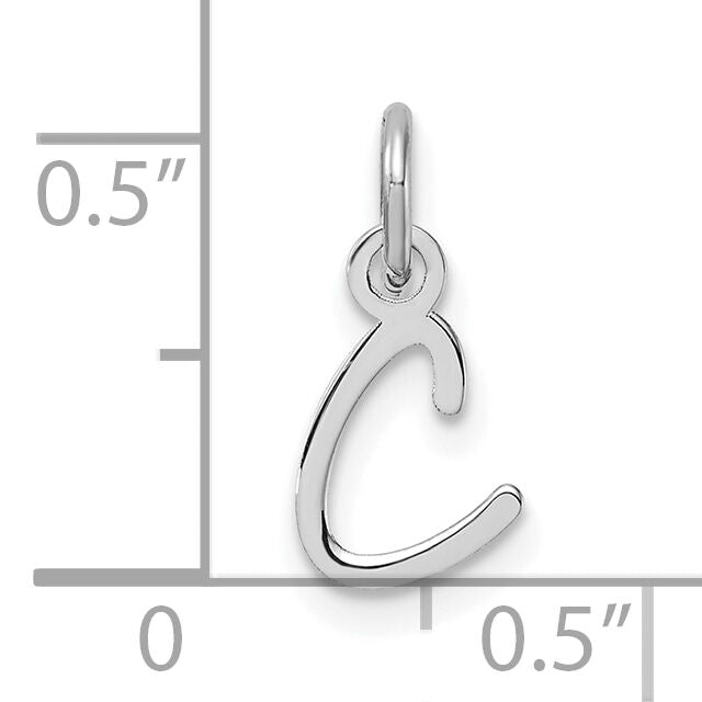 14K White Gold Uppercase Letter C Initial Charm-XNA1467W/C