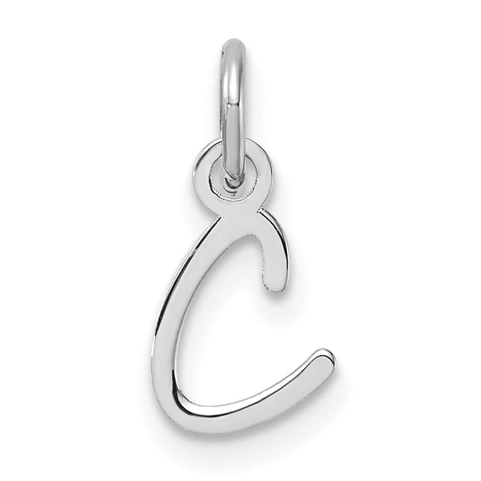 14K White Gold Uppercase Letter C Initial Charm-XNA1467W/C