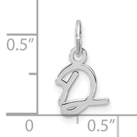 14K White Gold Uppercase Letter D Initial Charm-XNA1467W/D
