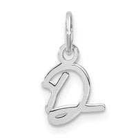 14K White Gold Uppercase Letter D Initial Charm-XNA1467W/D