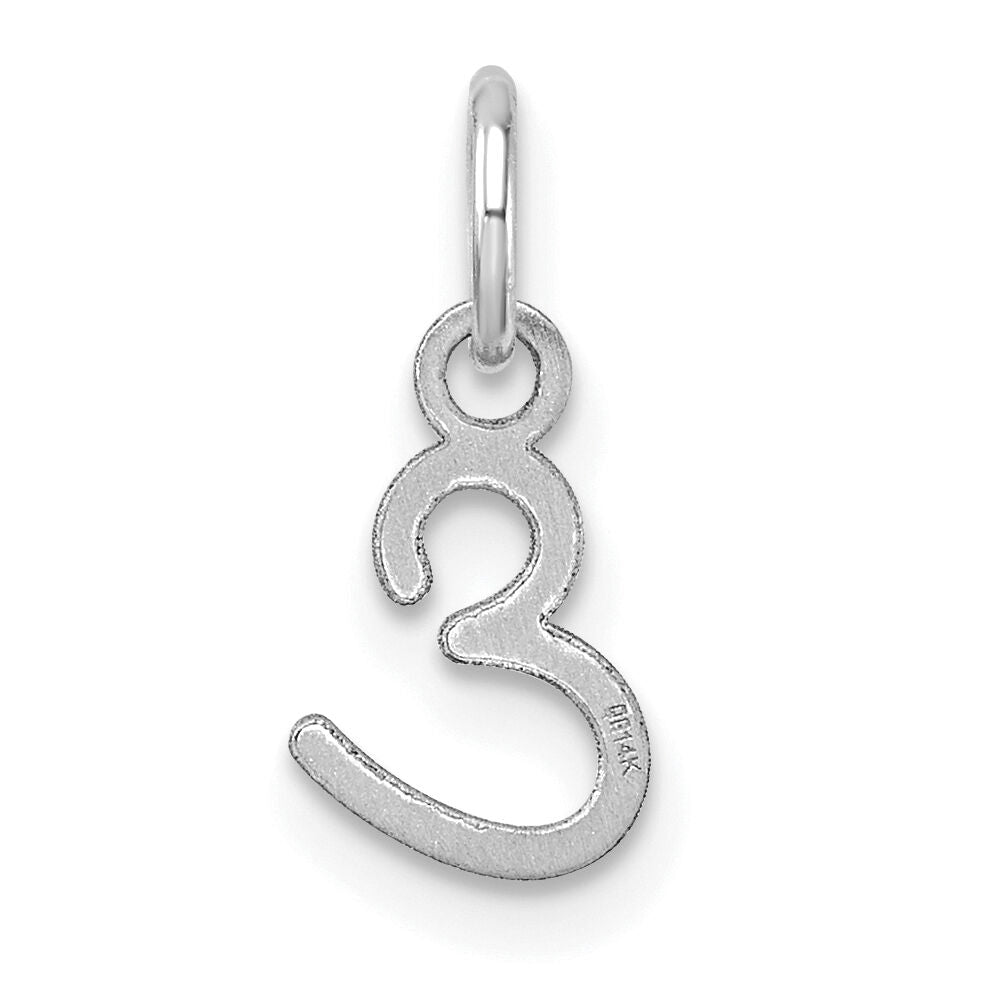 14K White Gold Uppercase Letter E Initial Charm-XNA1467W/E