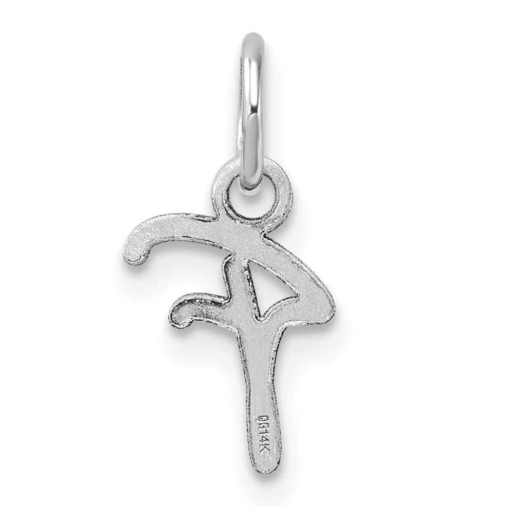 14K White Gold Uppercase Letter F Initial Charm-XNA1467W/F