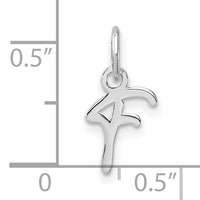 14K White Gold Uppercase Letter F Initial Charm-XNA1467W/F