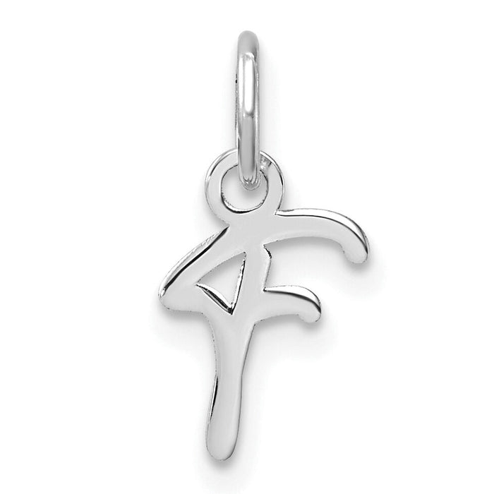14K White Gold Uppercase Letter F Initial Charm-XNA1467W/F