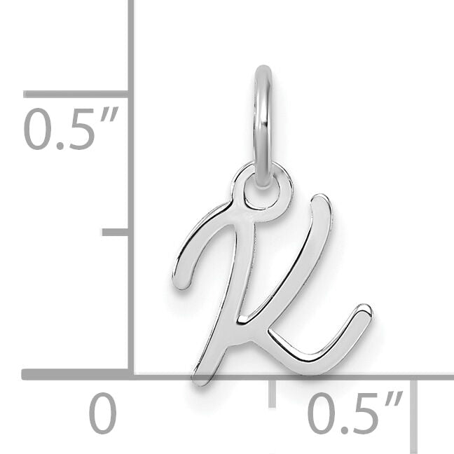 14K White Gold Uppercase Letter K Initial Charm-XNA1467W/K