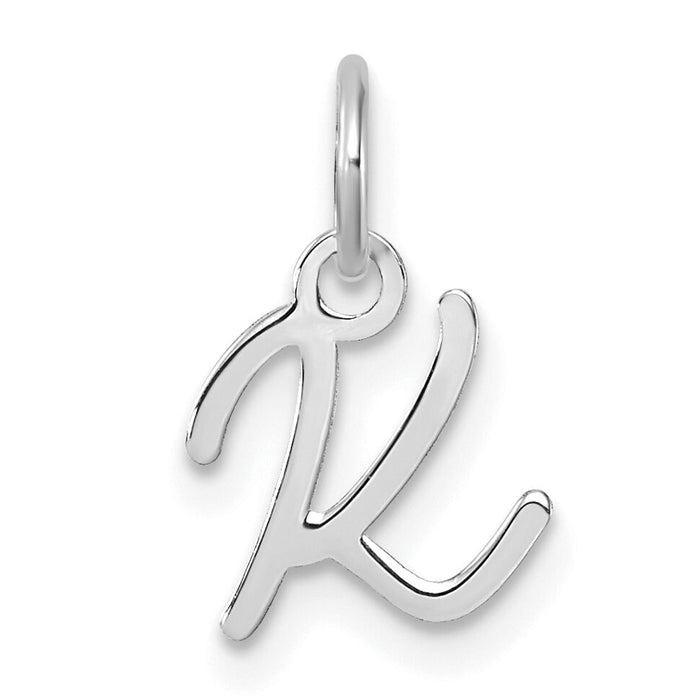 14K White Gold Uppercase Letter K Initial Charm-XNA1467W/K