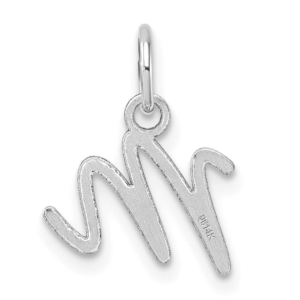 14K White Gold Uppercase Letter M Initial Charm-XNA1467W/M