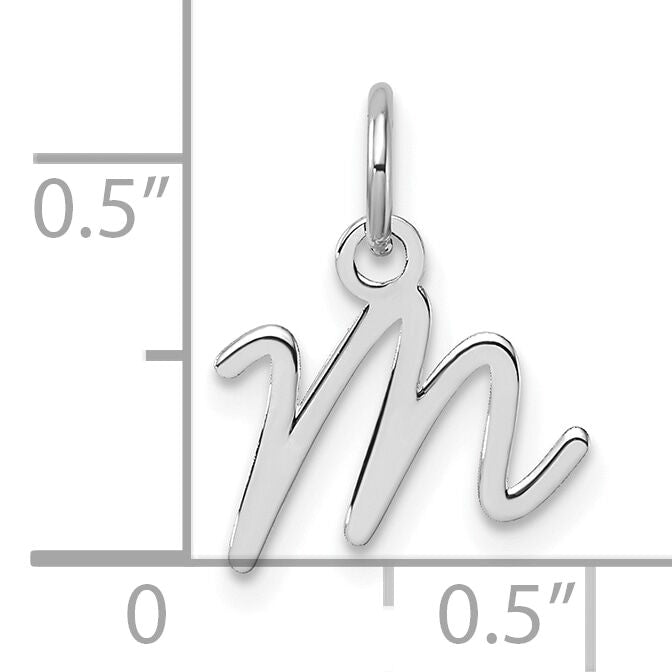 14K White Gold Uppercase Letter M Initial Charm-XNA1467W/M