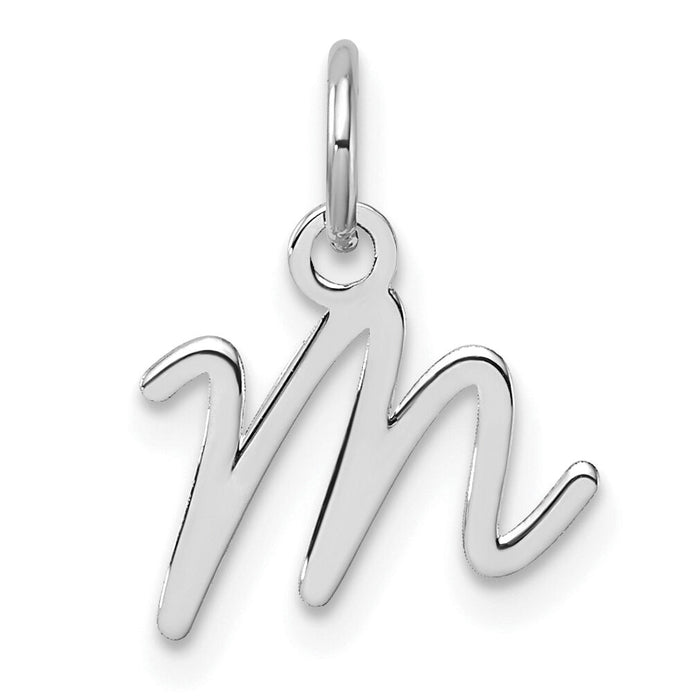 14K White Gold Uppercase Letter M Initial Charm-XNA1467W/M